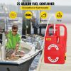 VEVOR Fuel Caddy, 25 Gallon, Portable Fuel Storage Tank On-Wheels, with Manuel Transfer Pump, Gasoline Diesel Fuel Container for Cars, Lawn Mowers