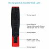 TORCHSTAR Rechargeable LED Work Light, UL-listed Power Supply, USB Charging Port, Dual Magnetic Bases & 360° Rotate Hanging Hooks, Handheld Flashlight